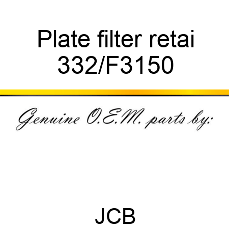 Plate filter retai 332/F3150
