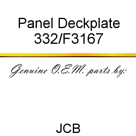 Panel, Deckplate 332/F3167