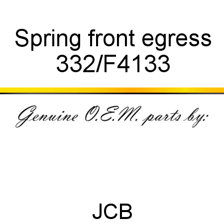 Spring, front egress 332/F4133
