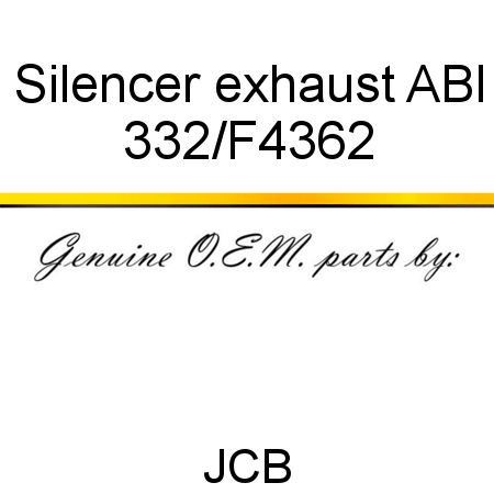 Silencer, exhaust ABI 332/F4362