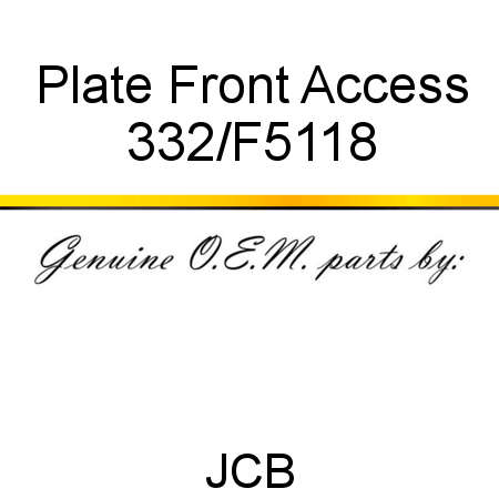 Plate, Front Access 332/F5118