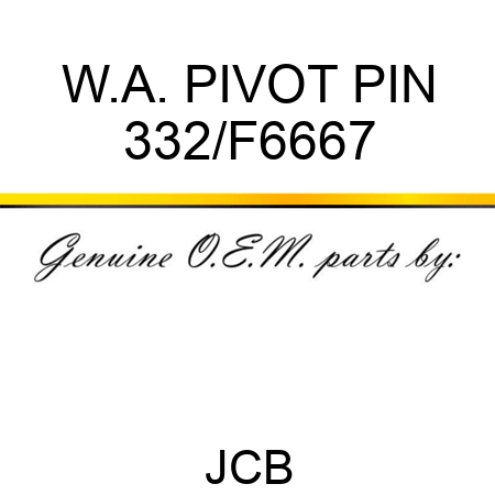 W.A. PIVOT PIN 332/F6667