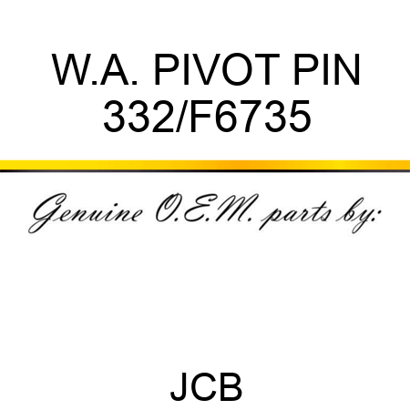 W.A. PIVOT PIN 332/F6735