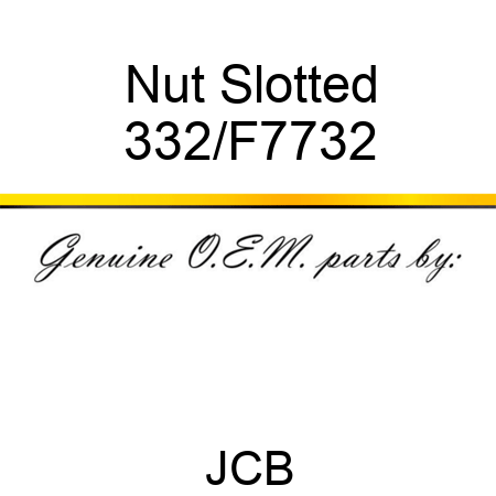 Nut Slotted 332/F7732
