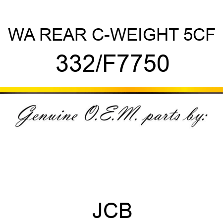 WA REAR C-WEIGHT 5CF 332/F7750