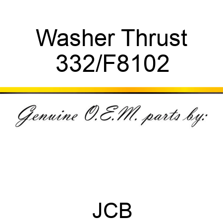 Washer Thrust 332/F8102