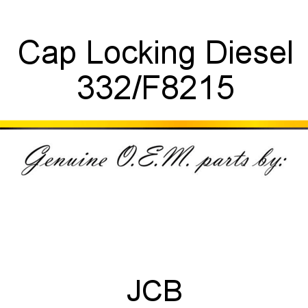 Cap, Locking, Diesel 332/F8215