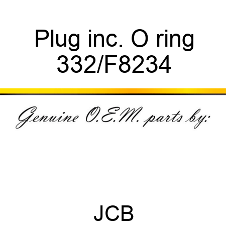 Plug, inc. O ring 332/F8234