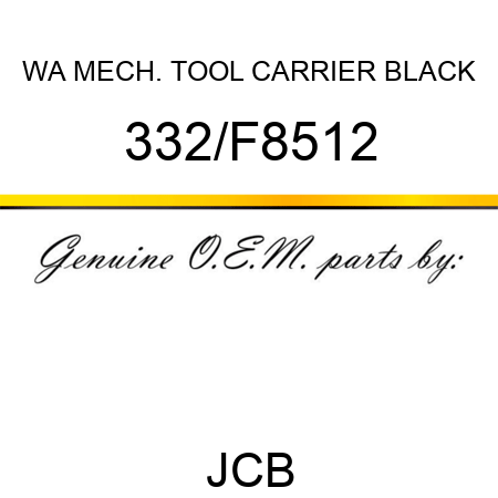 WA MECH. TOOL CARRIER BLACK 332/F8512