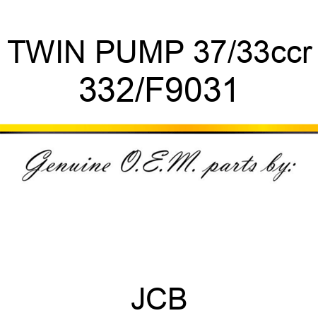 TWIN PUMP 37/33ccr 332/F9031