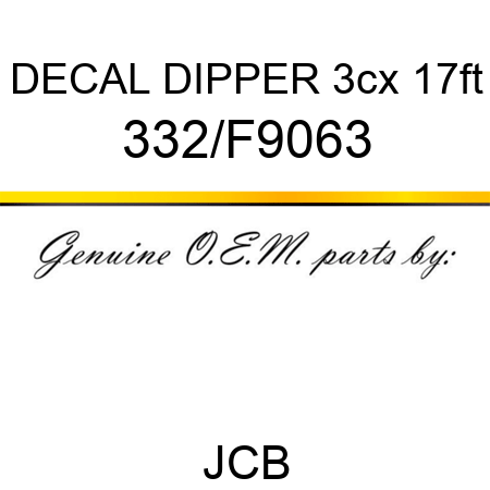 DECAL DIPPER 3cx 17ft 332/F9063