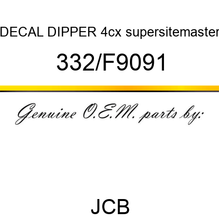 DECAL DIPPER 4cx supersitemaster 332/F9091
