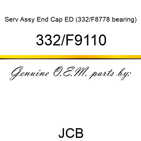 Serv Assy End Cap ED (332/F8778+bearing) 332/F9110