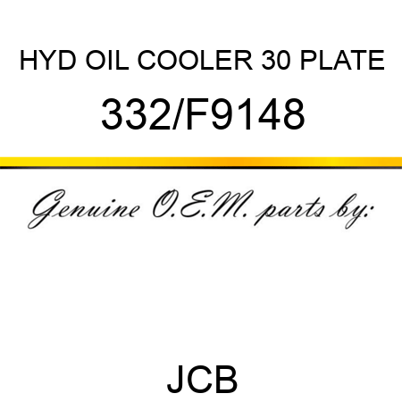 HYD OIL COOLER 30 PLATE 332/F9148