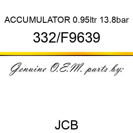 ACCUMULATOR 0.95ltr 13.8bar 332/F9639