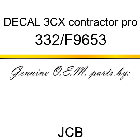 DECAL 3CX contractor pro 332/F9653