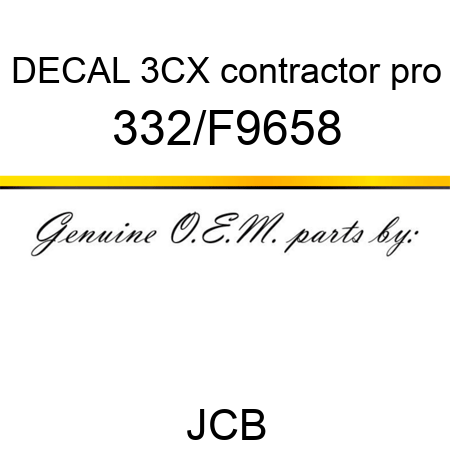 DECAL 3CX contractor pro 332/F9658