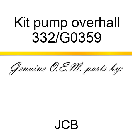 Kit pump overhall 332/G0359