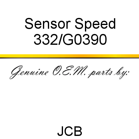 Sensor, Speed 332/G0390