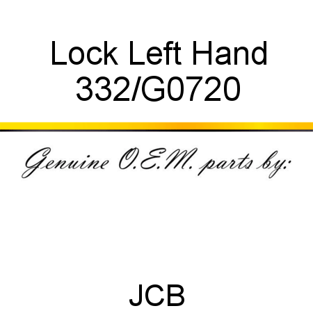 Lock, Left, Hand 332/G0720