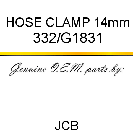 HOSE CLAMP 14mm 332/G1831
