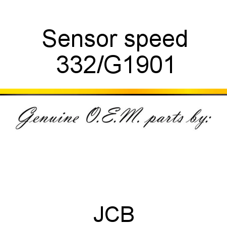 Sensor, speed 332/G1901