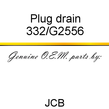 Plug, drain 332/G2556