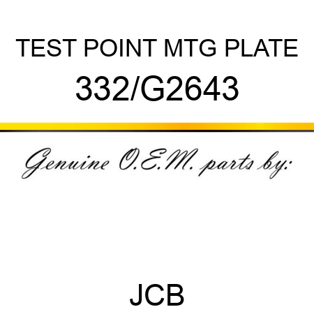 TEST POINT MTG PLATE 332/G2643