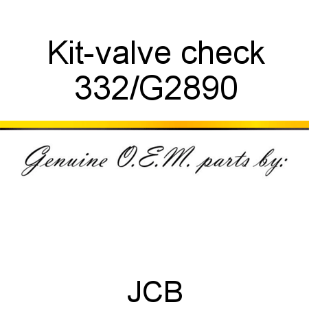 Kit-valve, check 332/G2890
