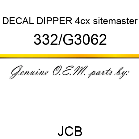 DECAL DIPPER 4cx sitemaster 332/G3062