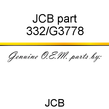 JCB part 332/G3778