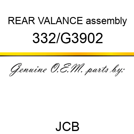 REAR VALANCE assembly 332/G3902