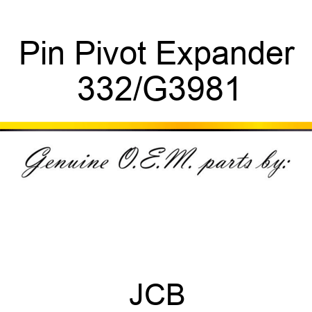 Pin Pivot Expander 332/G3981