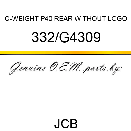 C-WEIGHT P40 REAR WITHOUT LOGO 332/G4309