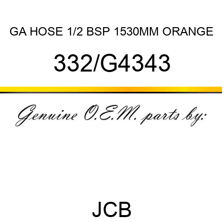 GA HOSE 1/2 BSP 1530MM ORANGE 332/G4343