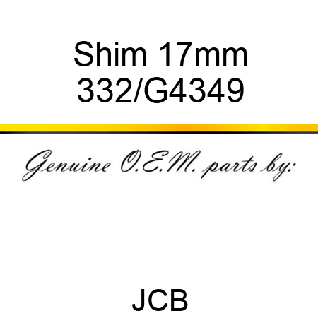 Shim 17mm 332/G4349