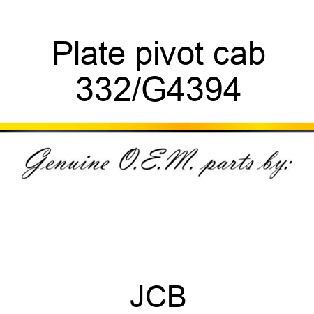 Plate pivot cab 332/G4394