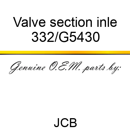 Valve section inle 332/G5430