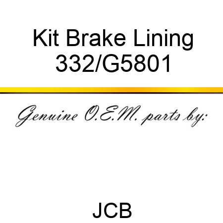 Kit Brake Lining 332/G5801