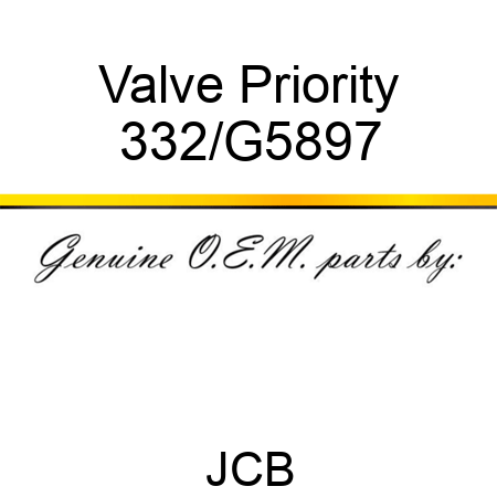 Valve Priority 332/G5897