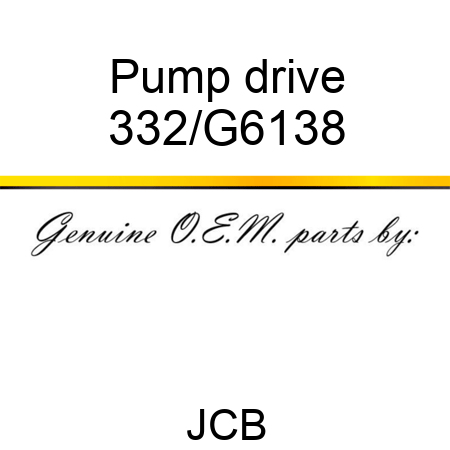 Pump drive 332/G6138