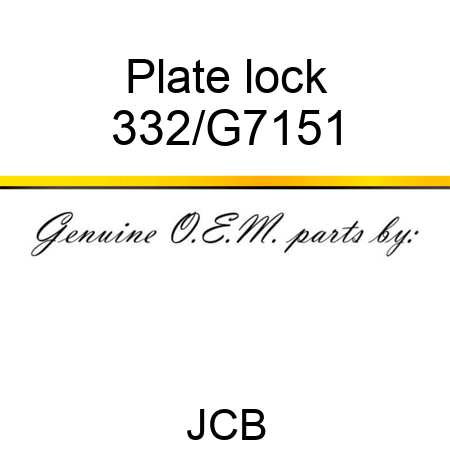 Plate lock 332/G7151