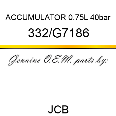 ACCUMULATOR 0.75L, 40bar 332/G7186