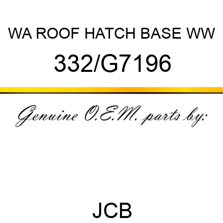 WA ROOF HATCH BASE WW 332/G7196