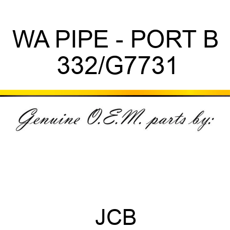 WA PIPE - PORT B 332/G7731