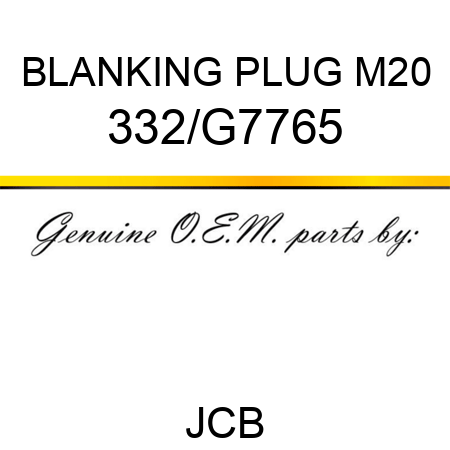 BLANKING PLUG M20 332/G7765