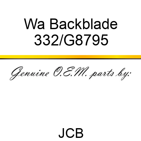 Wa Backblade 332/G8795