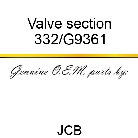 Valve section 332/G9361