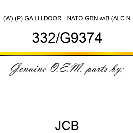 (W) (P) GA LH DOOR - NATO GRN w/B (ALC N 332/G9374