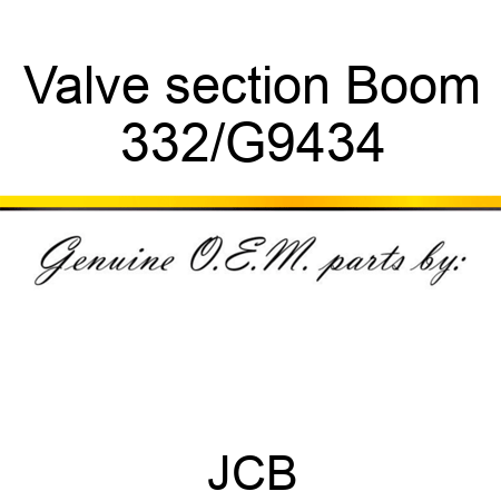 Valve section Boom 332/G9434